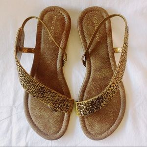 Melange beaded sandals
